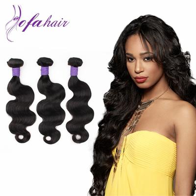 100% high quality Indian human virgin hair extensions Body wave texture